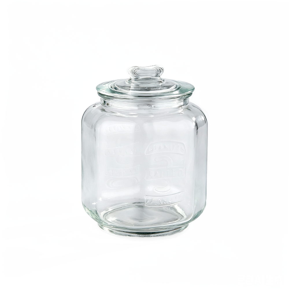 58051	 D6.5"H8.5" - GLASS APOTHECARY JAR WITH LID