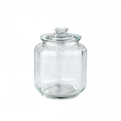 58051	 D6.5"H8.5" - GLASS APOTHECARY JAR WITH LID