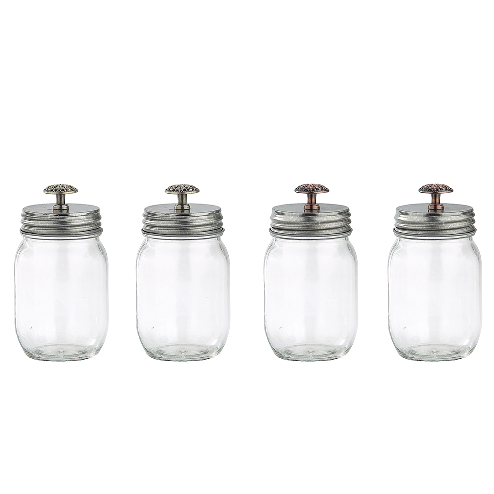 58181ASST	 D3"H6.5" - ASSORTED GLASS APOTHECARY JARS