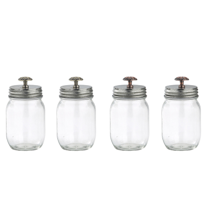 58181ASST	 D3"H6.5" - ASSORTED GLASS APOTHECARY JARS