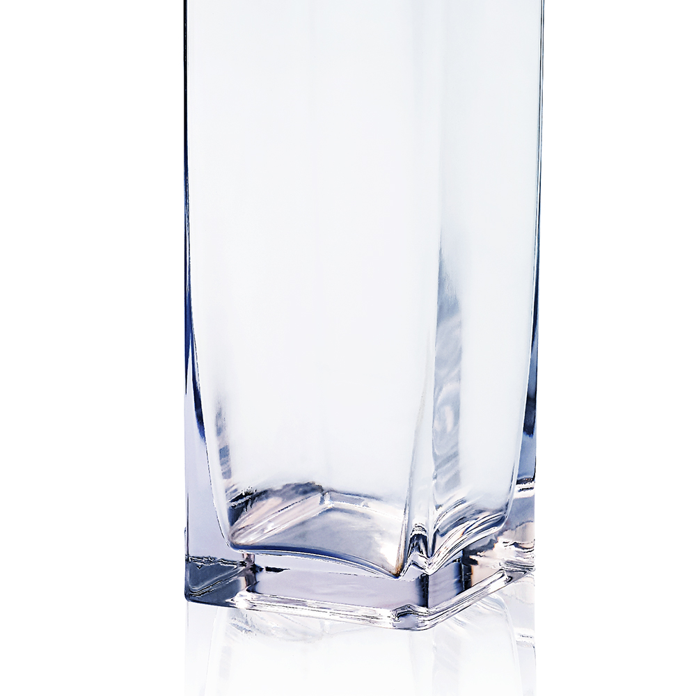 64127	 L3"W3"H12" - SQUARE GLASS VASE
