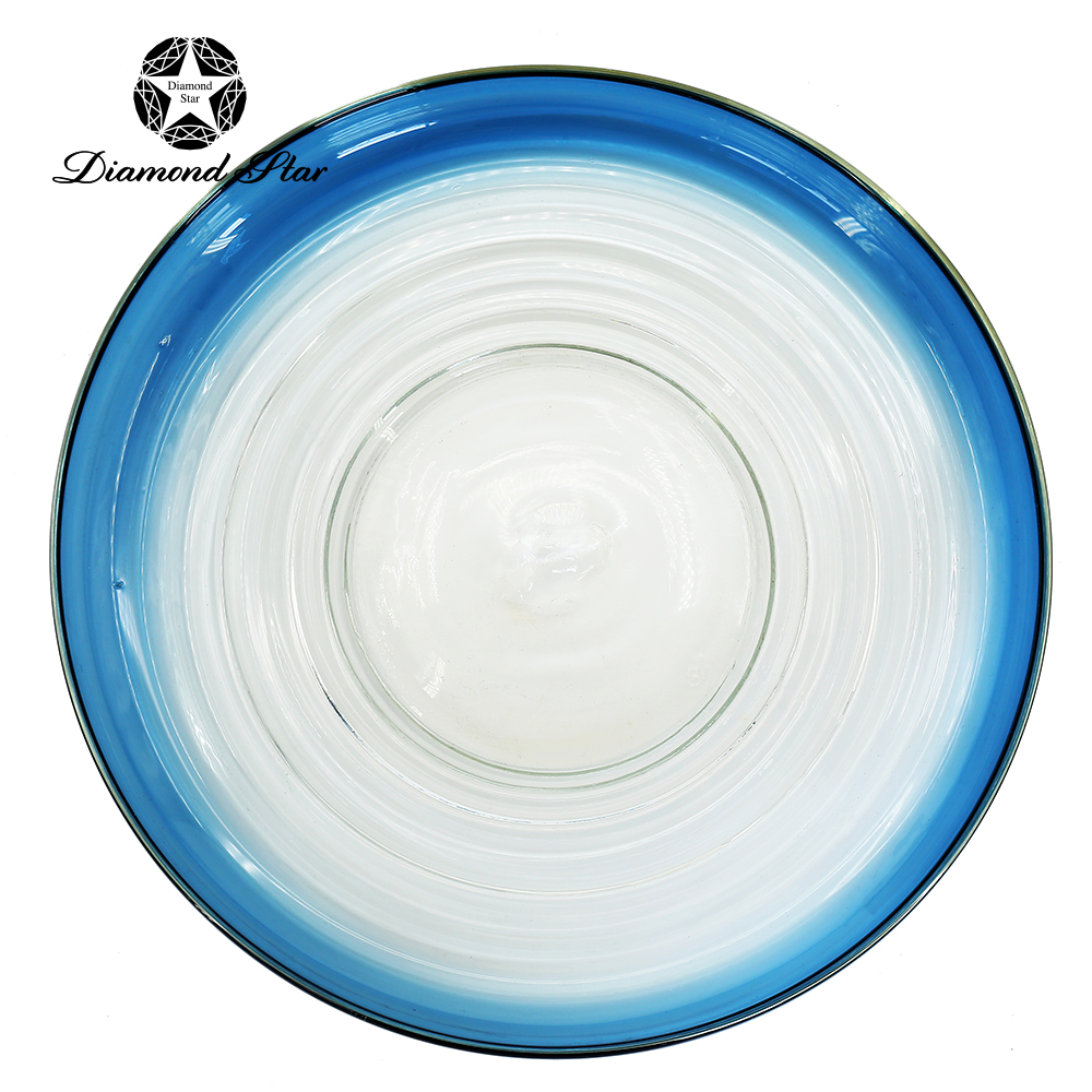 21113	 D19.3"H4.3" - GLASS DECORATIVE PLATE