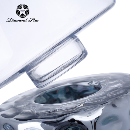 64853	 *D13.5"H17.5" - HURRICANE GLASS CANDLE HOLDER WITH TEXTURED