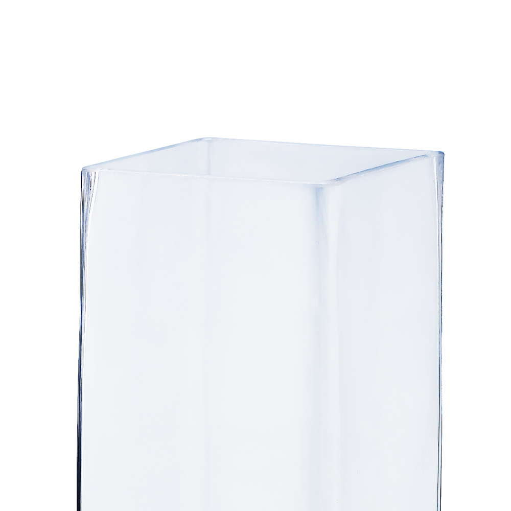 64127	 L3"W3"H12" - SQUARE GLASS VASE