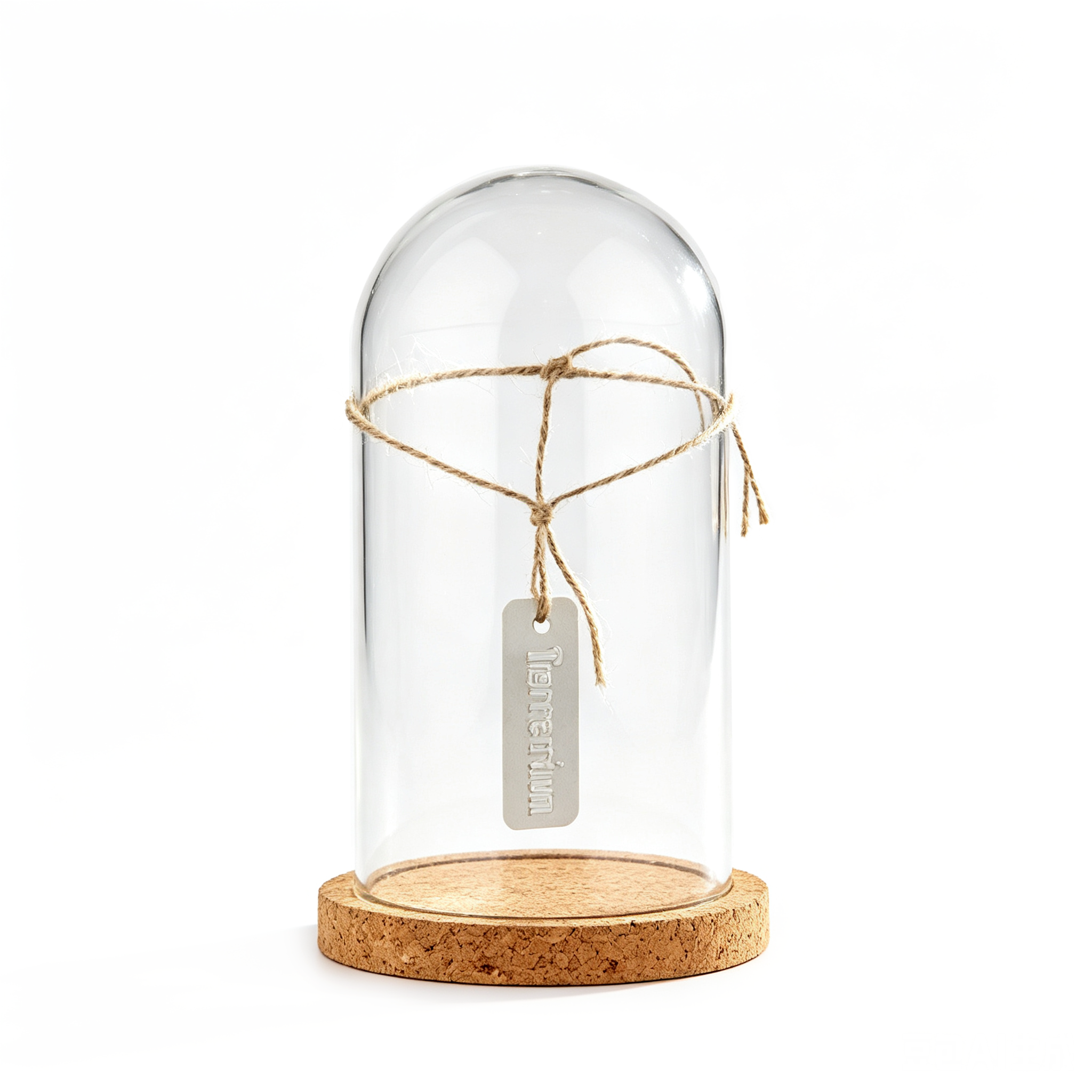 60017	 D5"H8.5" - CLEAR GLASS DOME CLOCHE WITH WOODEN BASE
