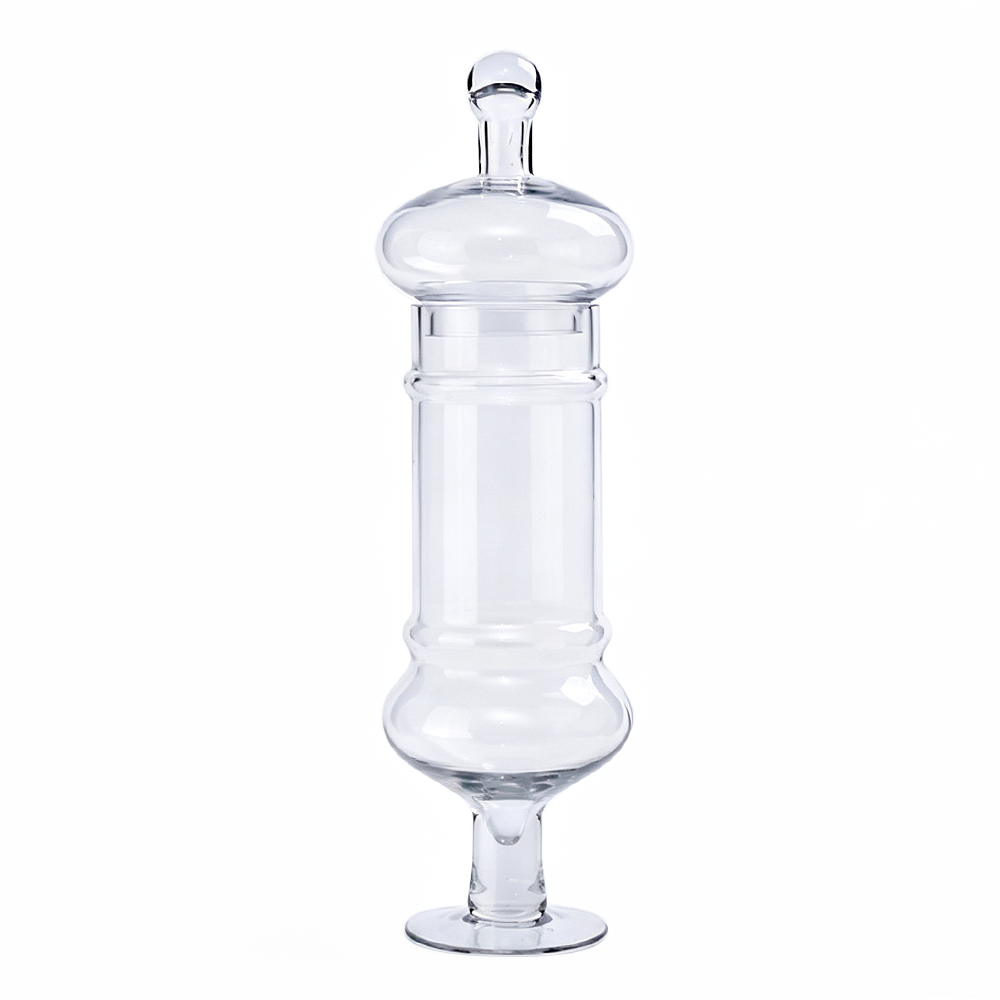 62023	 D5"H16.5" - GLASS APOTHECARY JAR WITH LID
