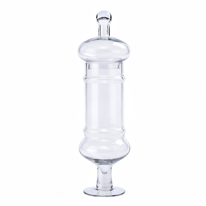 62023	 D5"H16.5" - GLASS APOTHECARY JAR WITH LID