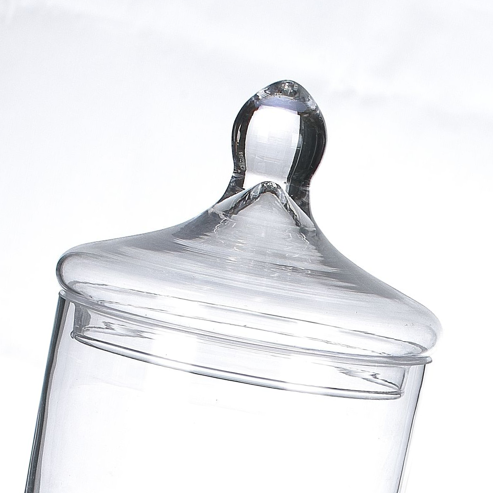 62038m	 D5.5"H14.5" - 3 STACKABLE APOTHECARY JARS WITH LID