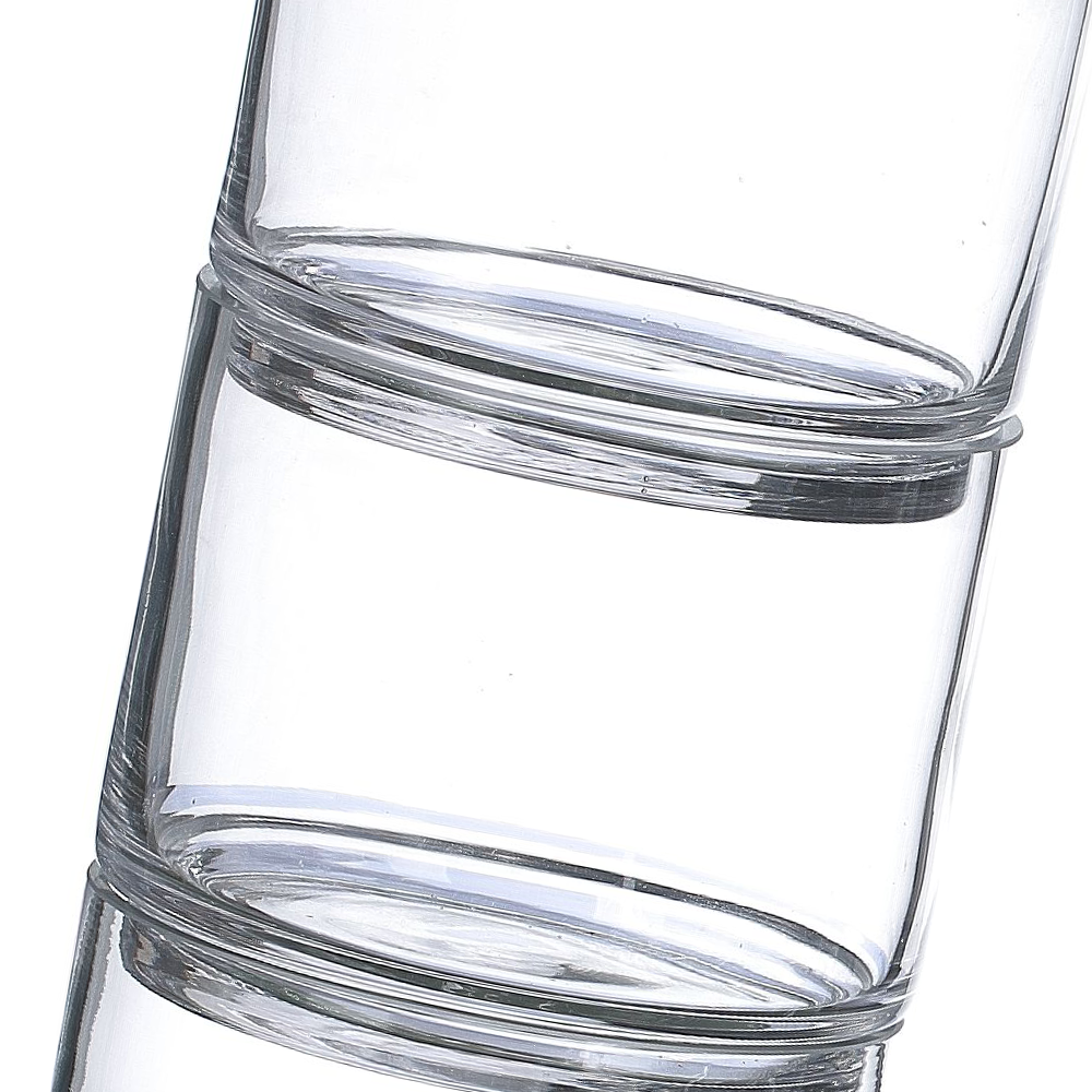 62038m	 D5.5"H14.5" - 3 STACKABLE APOTHECARY JARS WITH LID