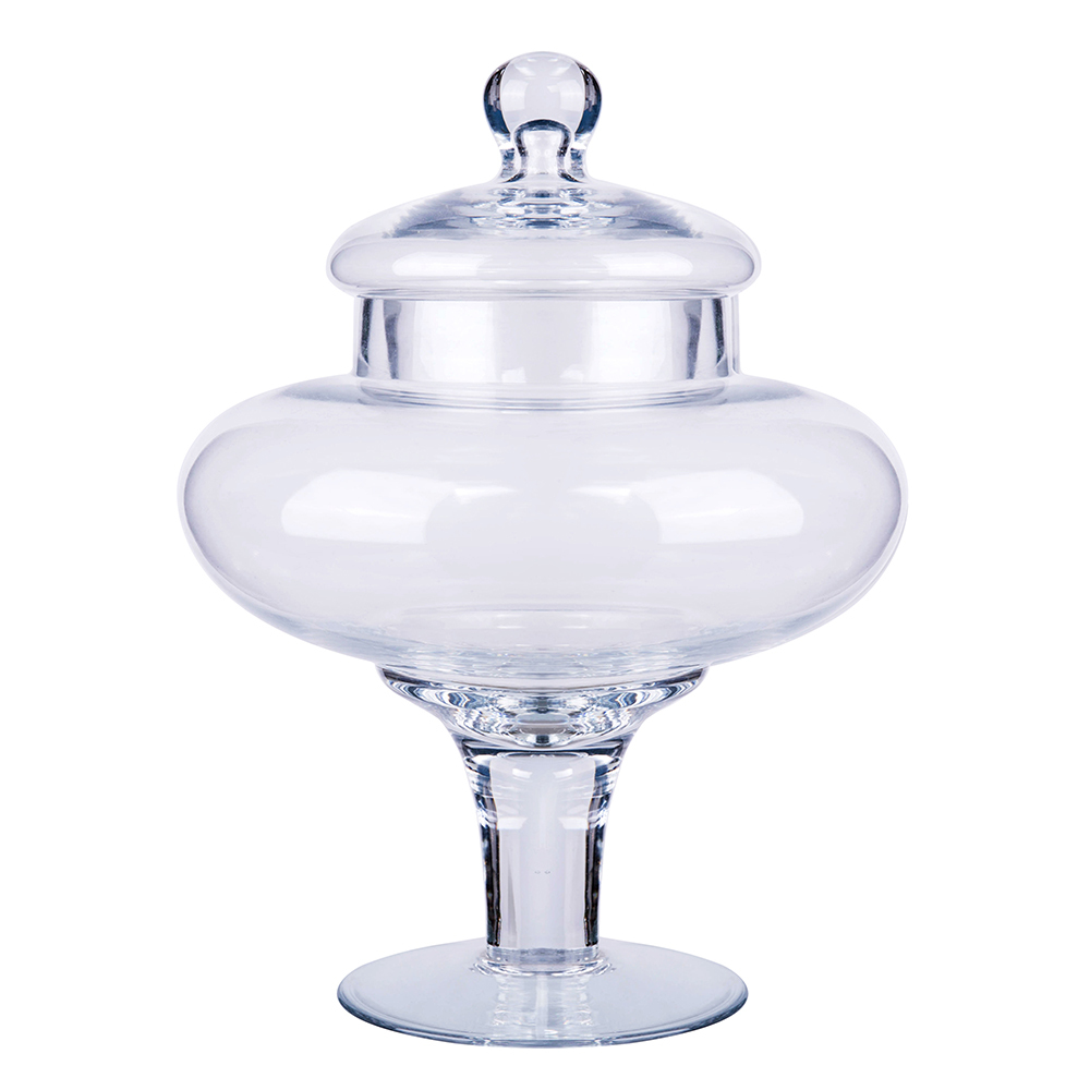 63003	 D8"H9.5" - GLASS APOTHECARY JAR WITH LID