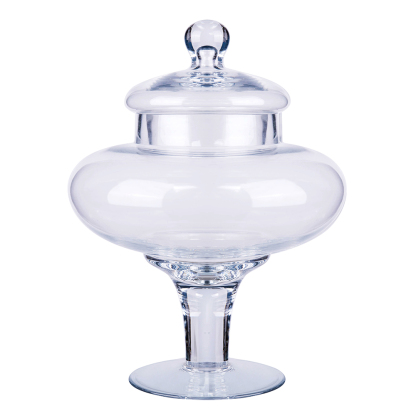 63003	 D8"H9.5" - GLASS APOTHECARY JAR WITH LID