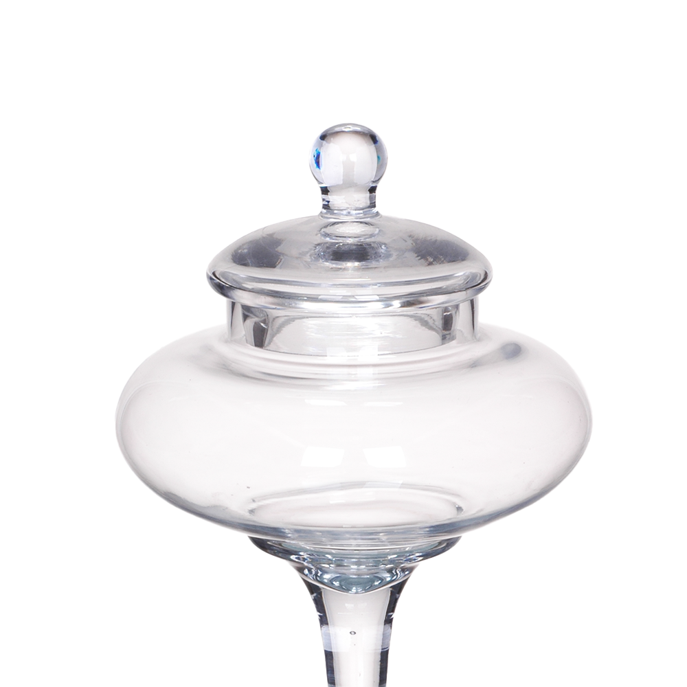 63003	 D8"H9.5" - GLASS APOTHECARY JAR WITH LID