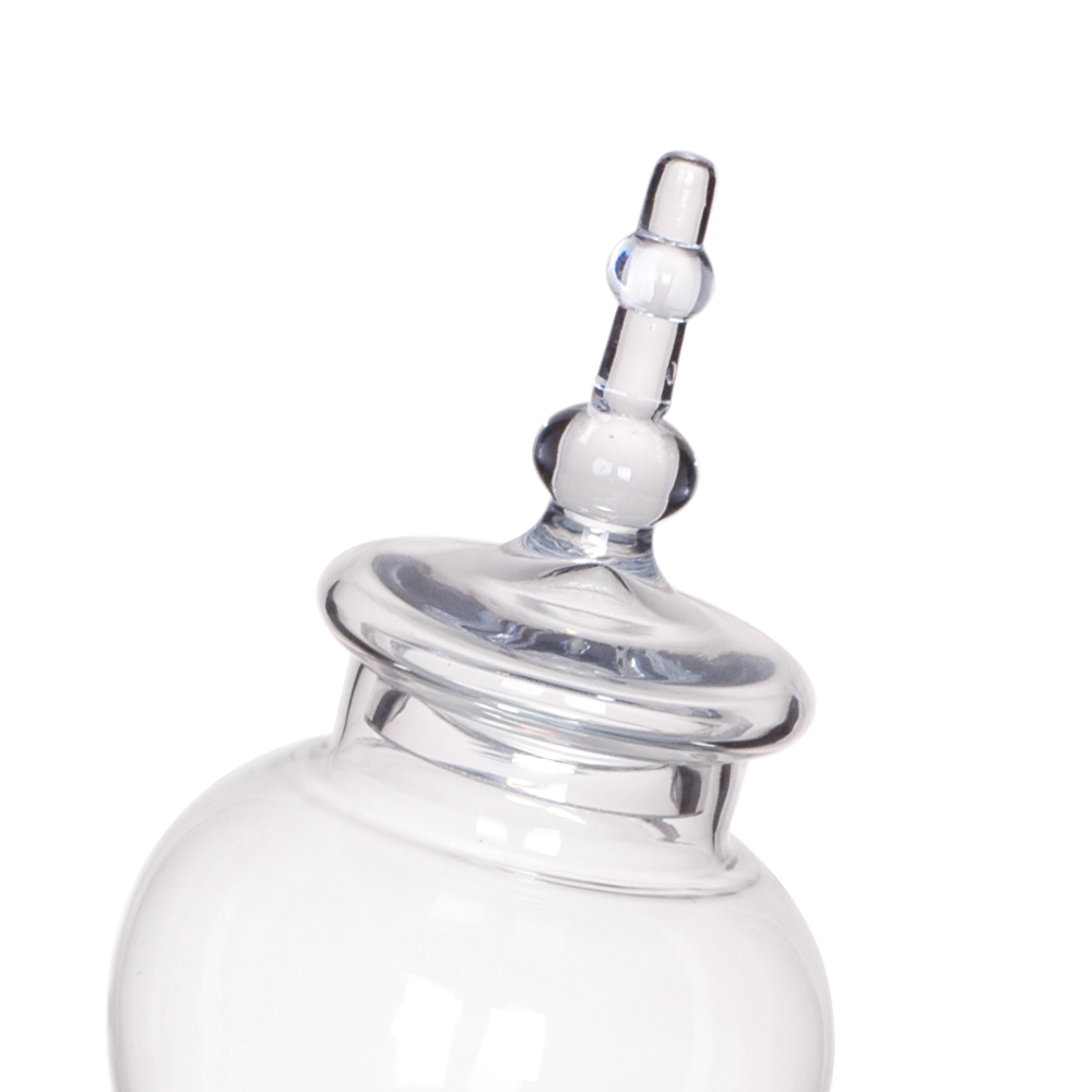 63004	 D6.5"H15.5" - GLASS APOTHECARY JAR WITH LID
