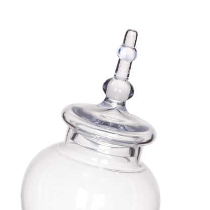 63004	 D6.5"H15.5" - GLASS APOTHECARY JAR WITH LID