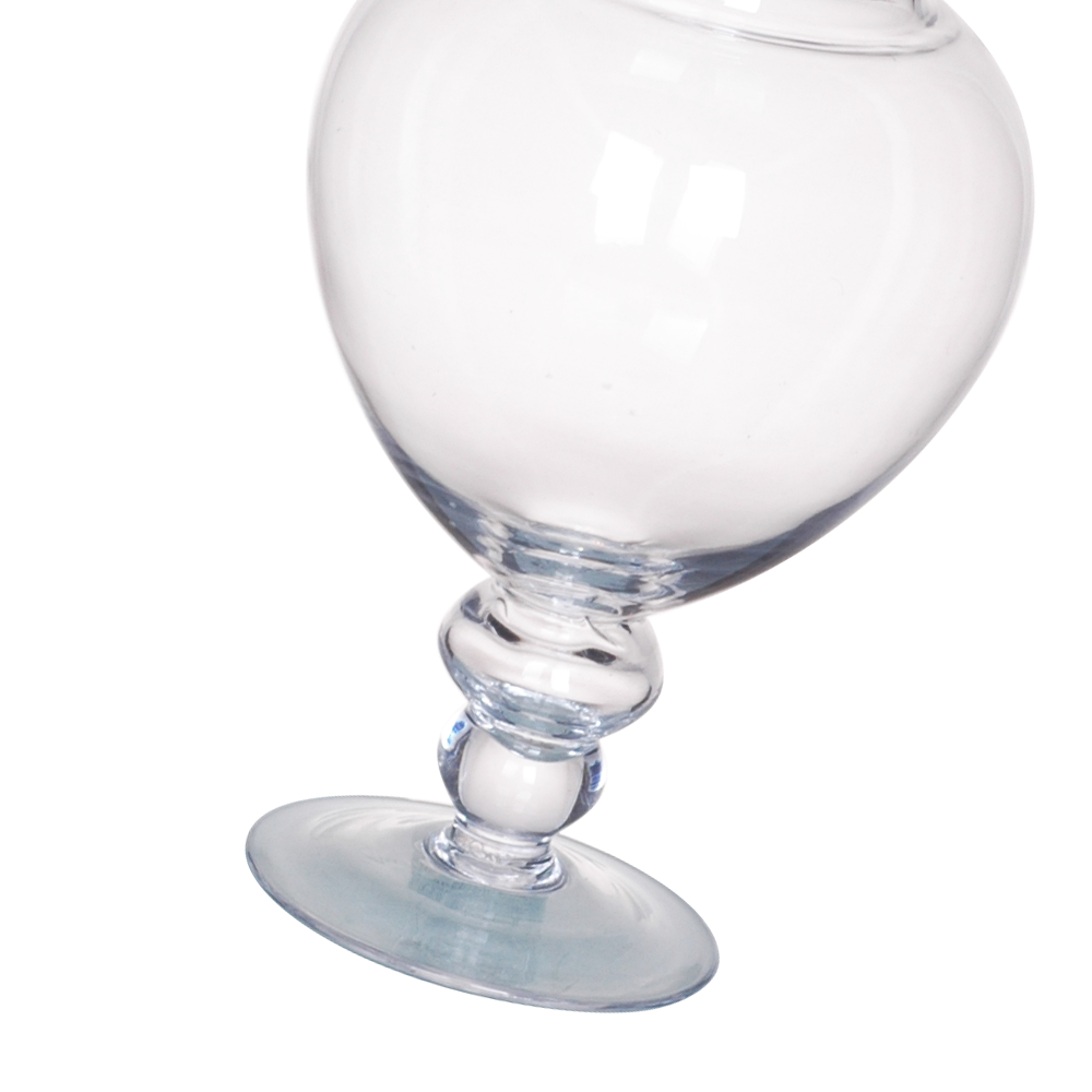 63004	 D6.5"H15.5" - GLASS APOTHECARY JAR WITH LID
