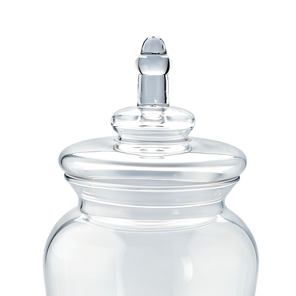 64014	 D6.5"H17.5" - GLASS APOTHECARY JAR WITH LID