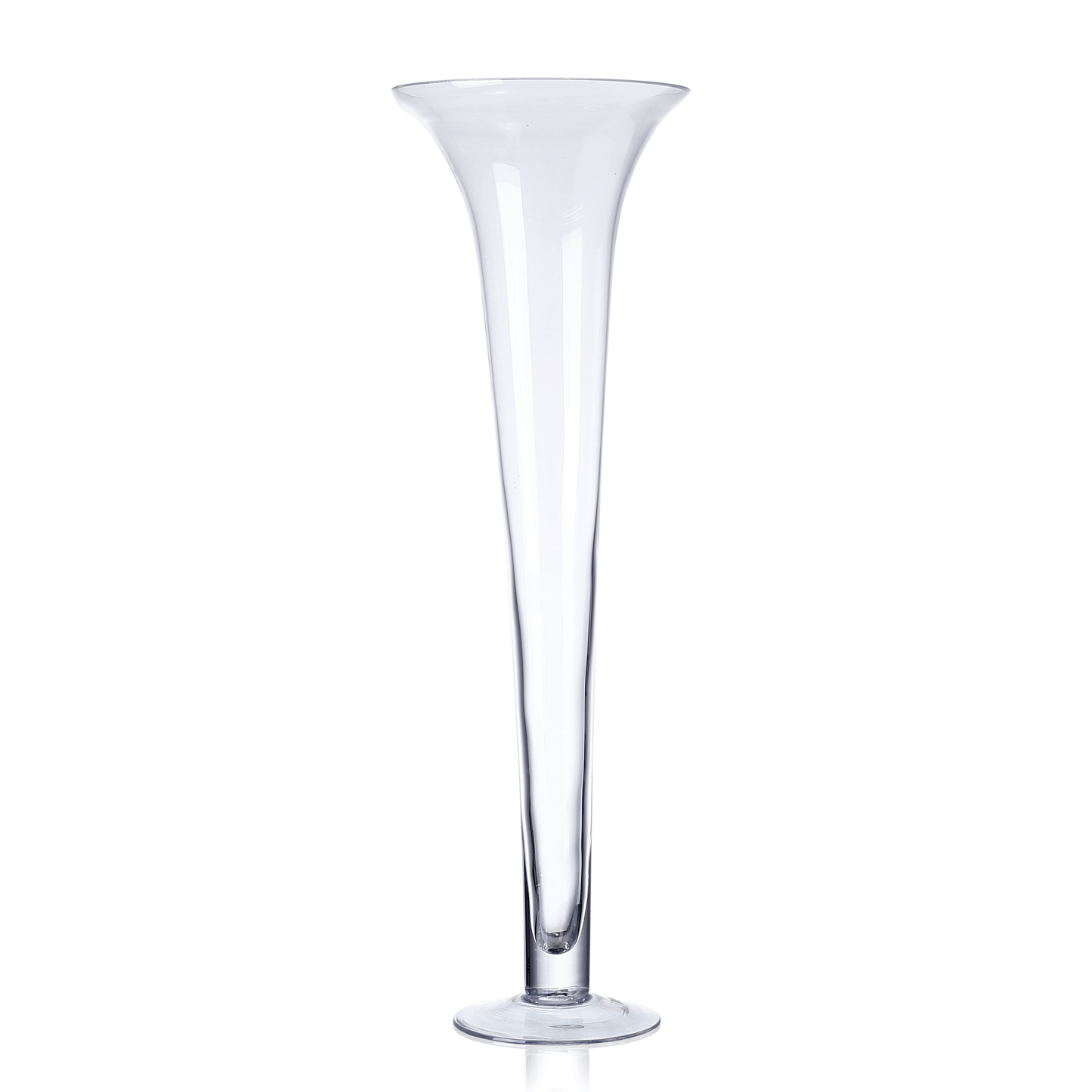 D9.5"H27.5" - GLASS TRUMPET VASE