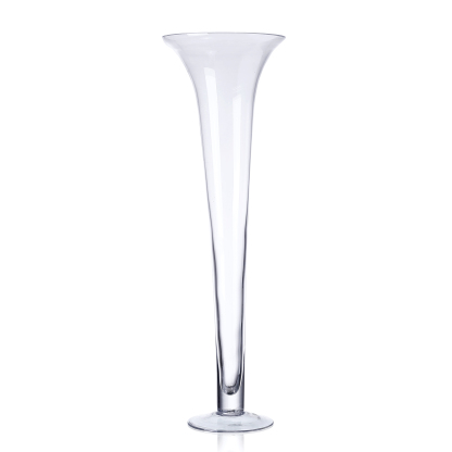 D9.5"H27.5" - GLASS TRUMPET VASE