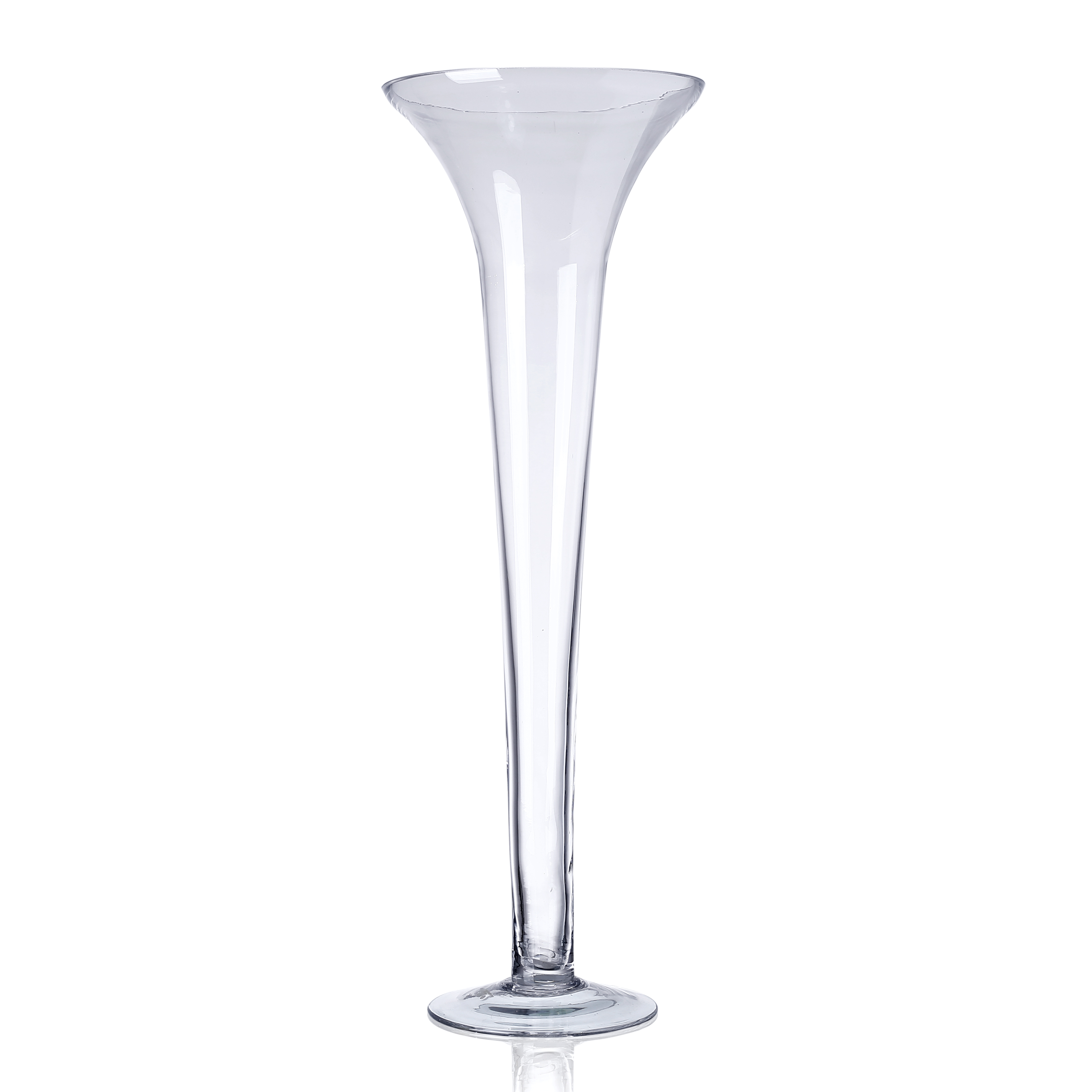 D7"H23.5" - GLASS TRUMPET VASE
