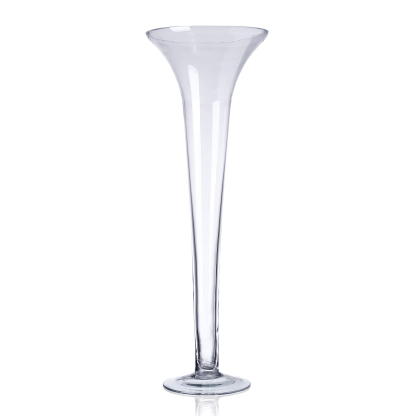 D7"H23.5" - GLASS TRUMPET VASE