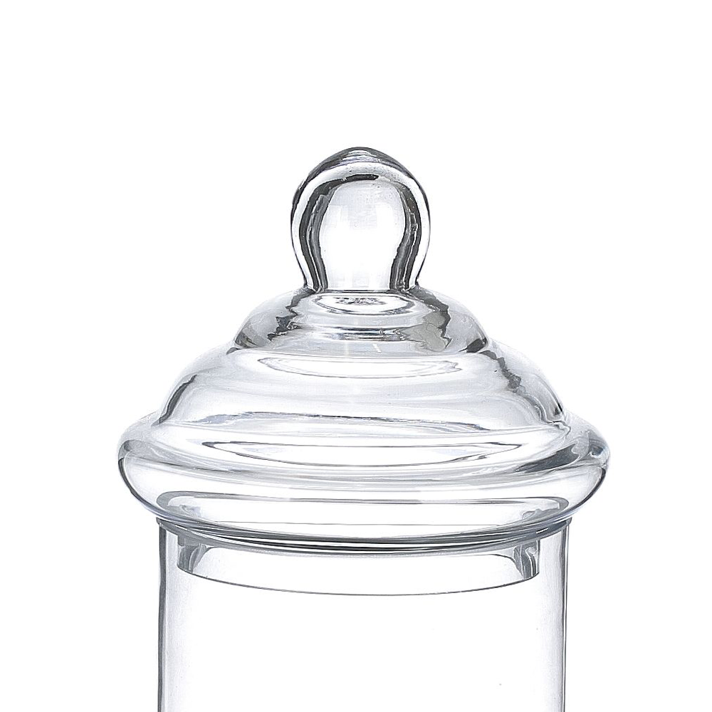 64072	 D7.5"H19" - GLASS APOTHECARY JAR WITH LID