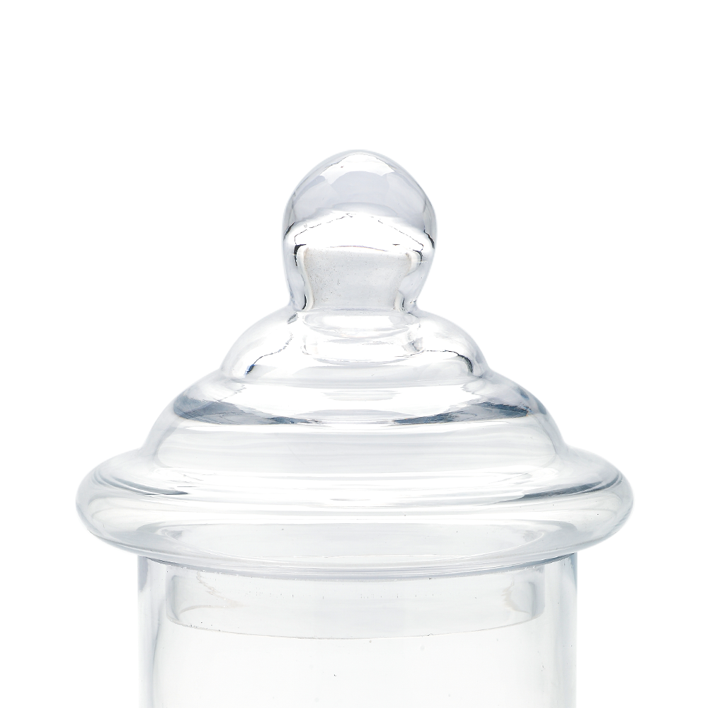 64078	 D6"H10" - GLASS APOTHECARY JAR WITH LID