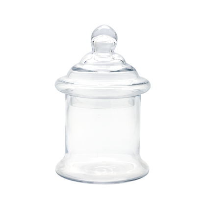 64078	 D6"H10" - GLASS APOTHECARY JAR WITH LID