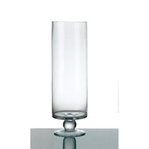 D5.5"H17" - GLASS CYLINDER PEDESTAL CANDLE HOLDER