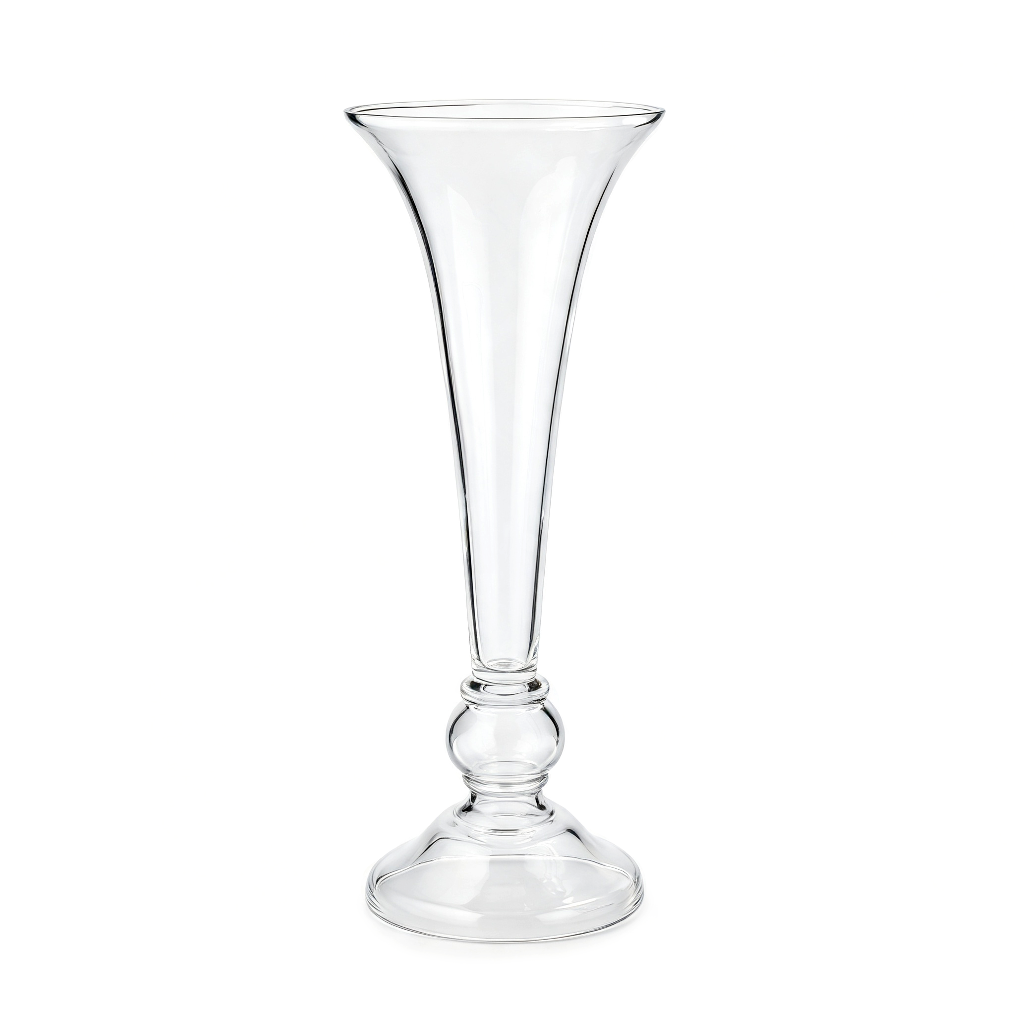 64379	 D10"H28.5" - GLASS TRUMPET VASE