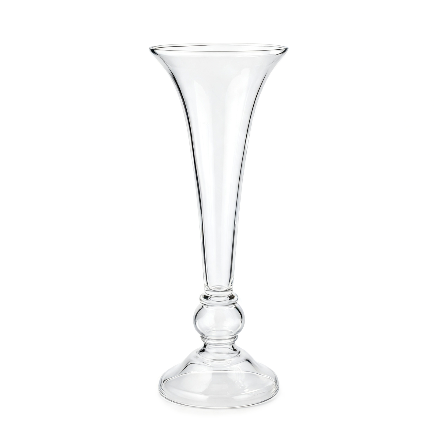 64379	 D10"H28.5" - GLASS TRUMPET VASE