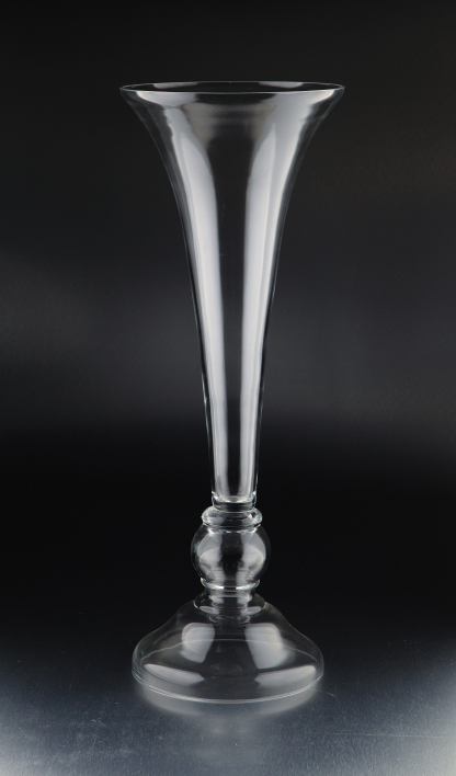 D10"H28.5" - GLASS TRUMPET VASE