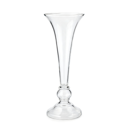 64379	 D10"H28.5" - GLASS TRUMPET VASE