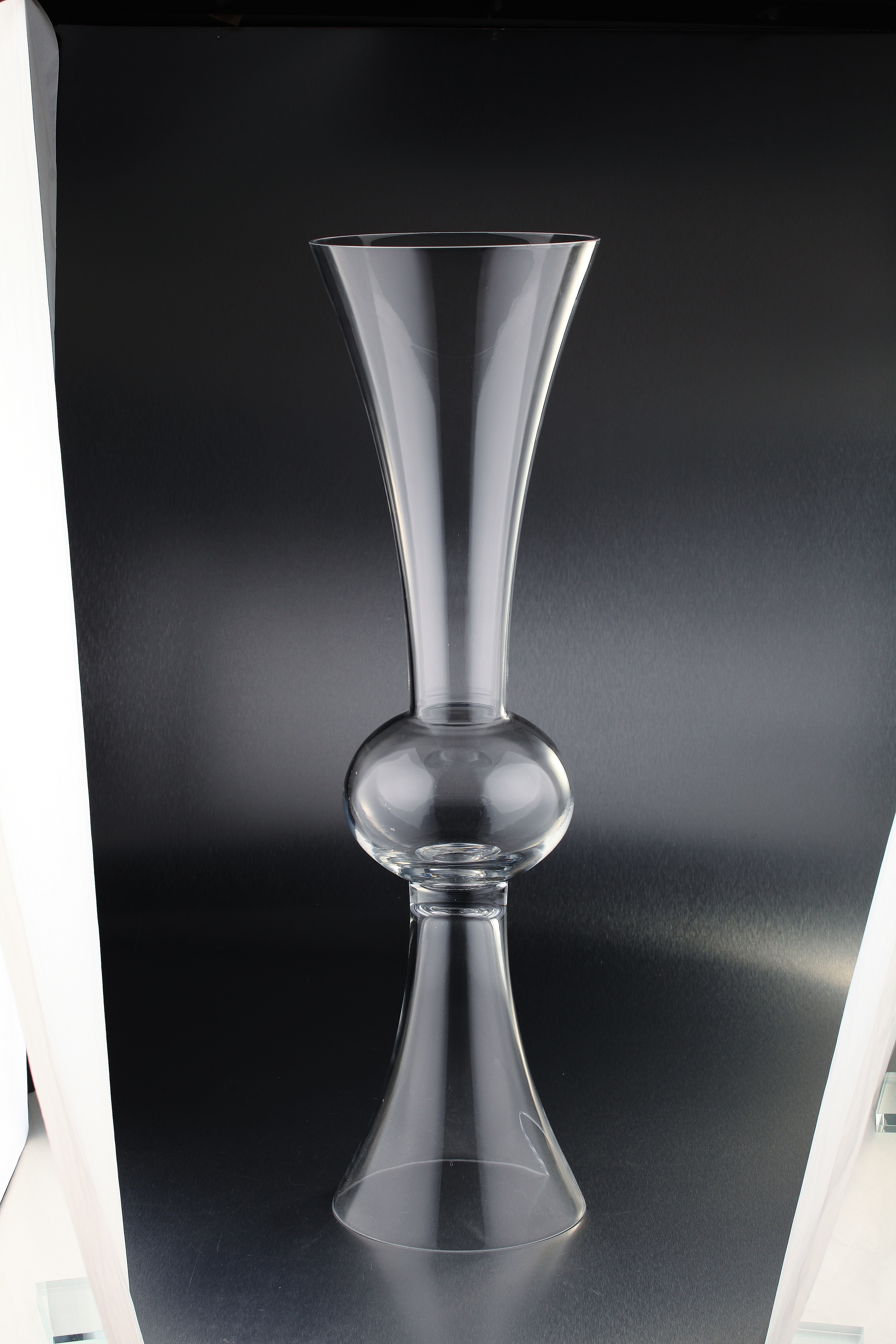 D9"H31.5" - GLASS TRUMPET VASE