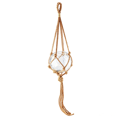 64586	 D9"H8.5" - HANGING GLASS TERRARIUM WITH ROPE