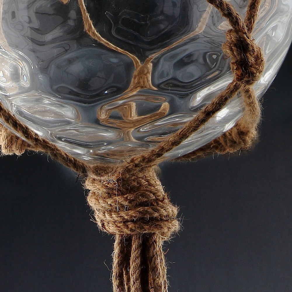 64587	 D10.5"H10" - HANGING GLASS TERRARIUM WITH ROPE