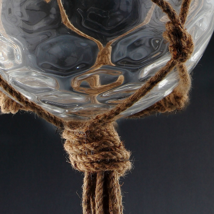 64587	 D10.5"H10" - HANGING GLASS TERRARIUM WITH ROPE