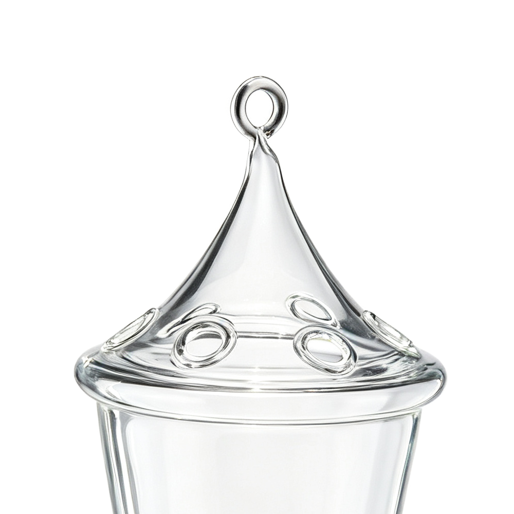 64602	 D4.5"H8.5" - HANGING GLASS CONE SHAPED TERRARIUM