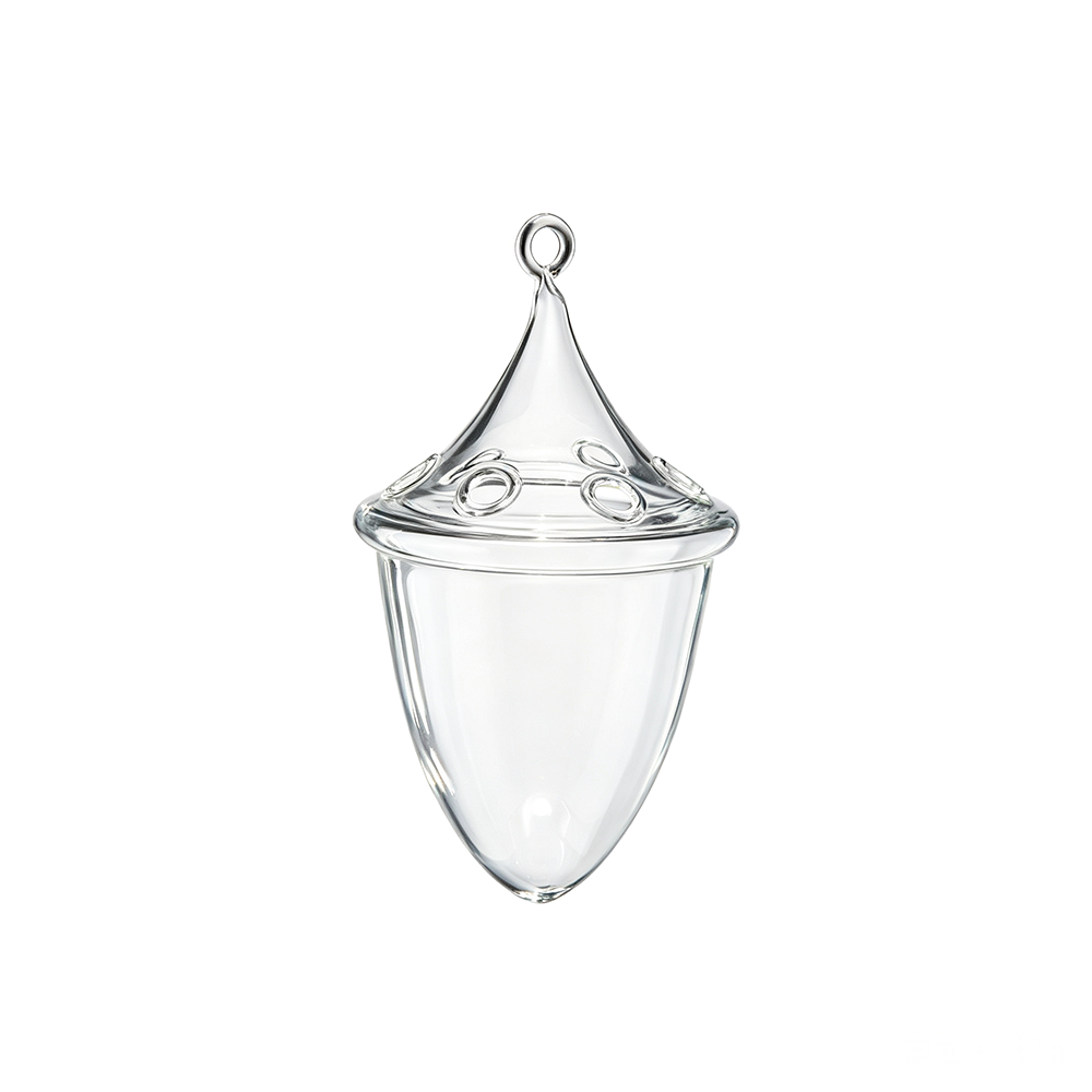 64602	 D4.5"H8.5" - HANGING GLASS CONE SHAPED TERRARIUM