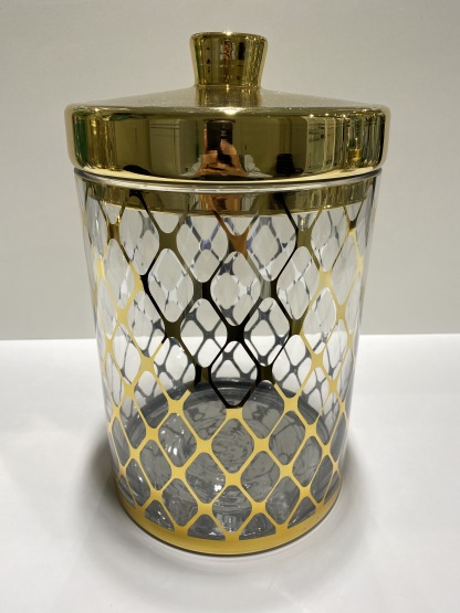 D8"H12.5" - GLASS APOTHECARY JAR WITH LID