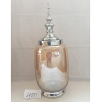 D8"H22" - GLASS APOTHECARY JAR WITH LID