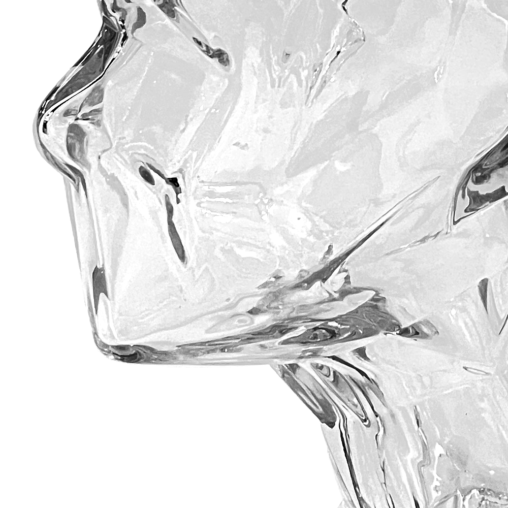 65039	 L8.5W5.1H8.7" - FACE SHAPE GLASS VASE