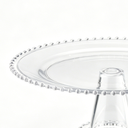 68014	 D12.5"H4.5" - BEADED GLASS CAKE STAND