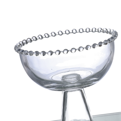 68017	 D6"H5.5" - BEADED GLASS BOWL