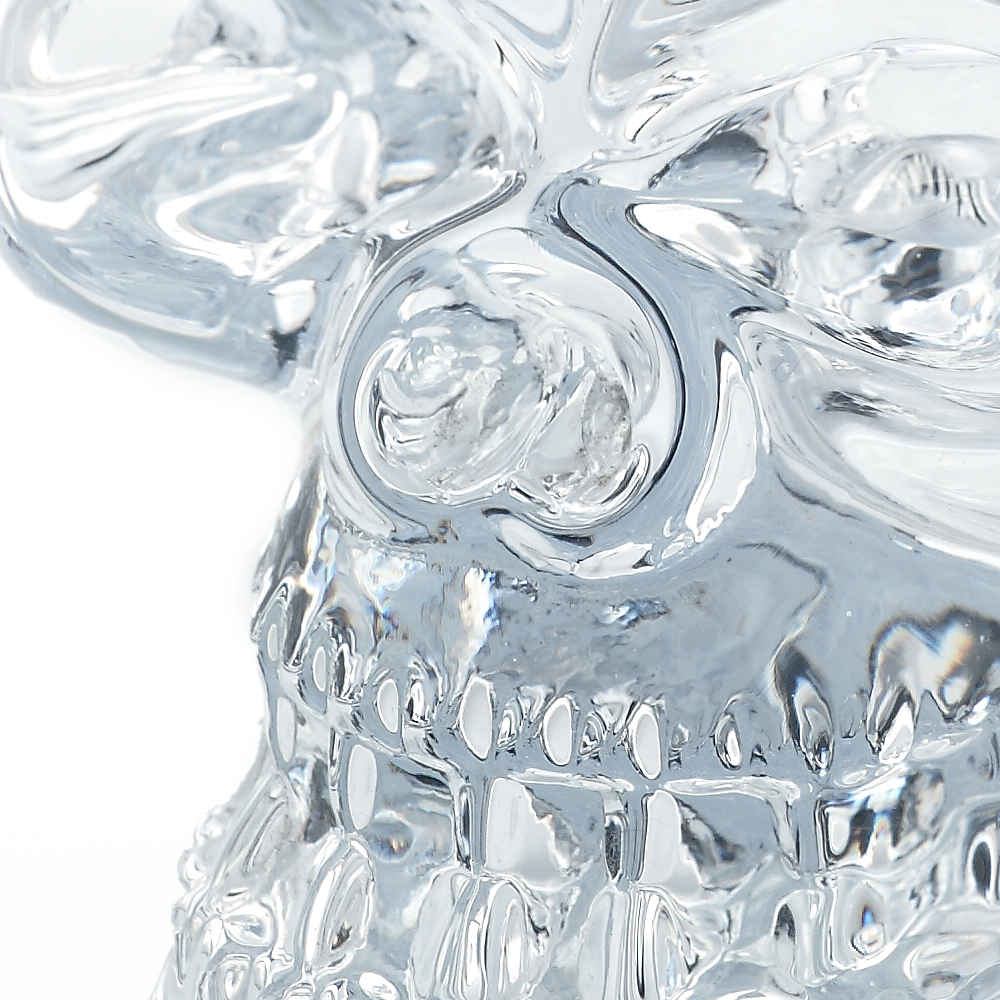 68053	 L5"W3.5"H3.5" - GLASS SKULL CANDLE HOLDER