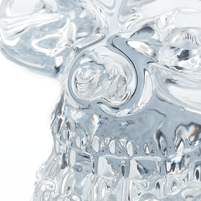 68053	 L5"W3.5"H3.5" - GLASS SKULL CANDLE HOLDER