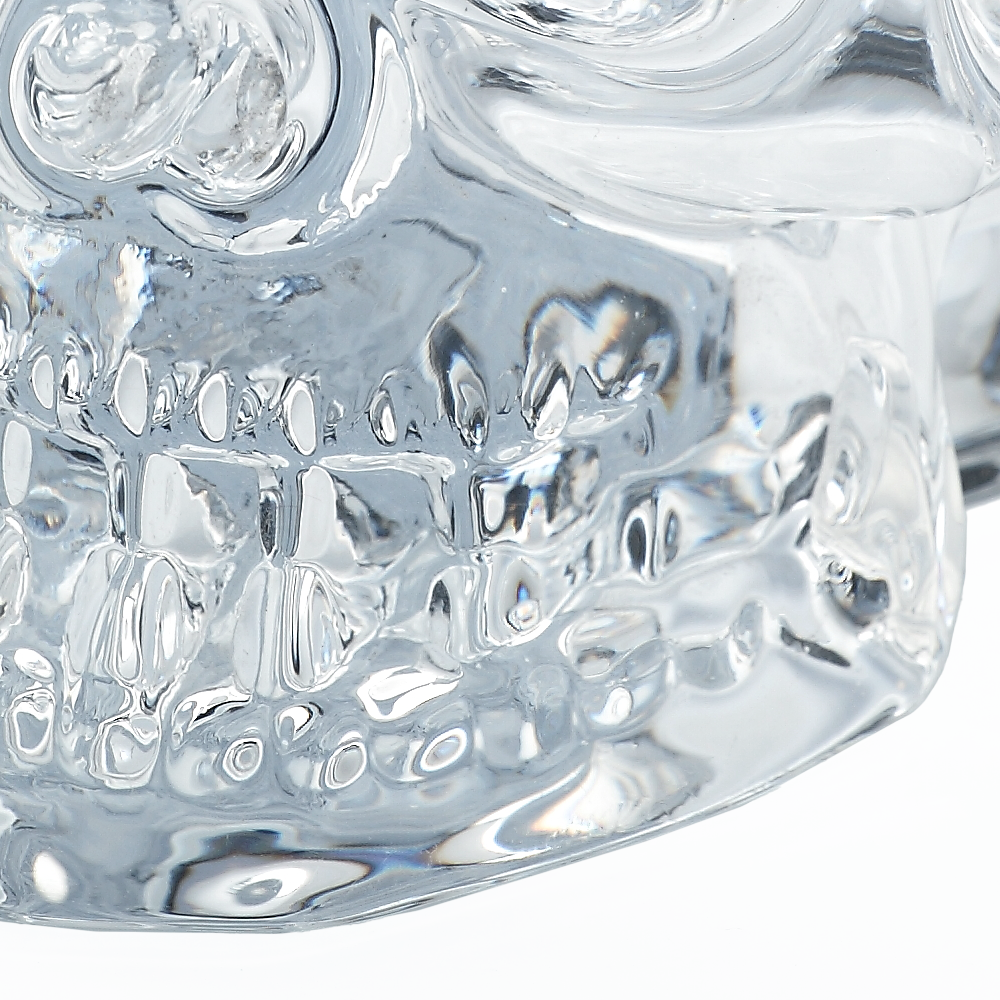 68053	 L5"W3.5"H3.5" - GLASS SKULL CANDLE HOLDER