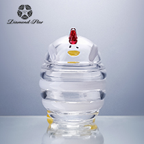 L3.7"W3.7"H5.1" - GLASS JAR WITH LID