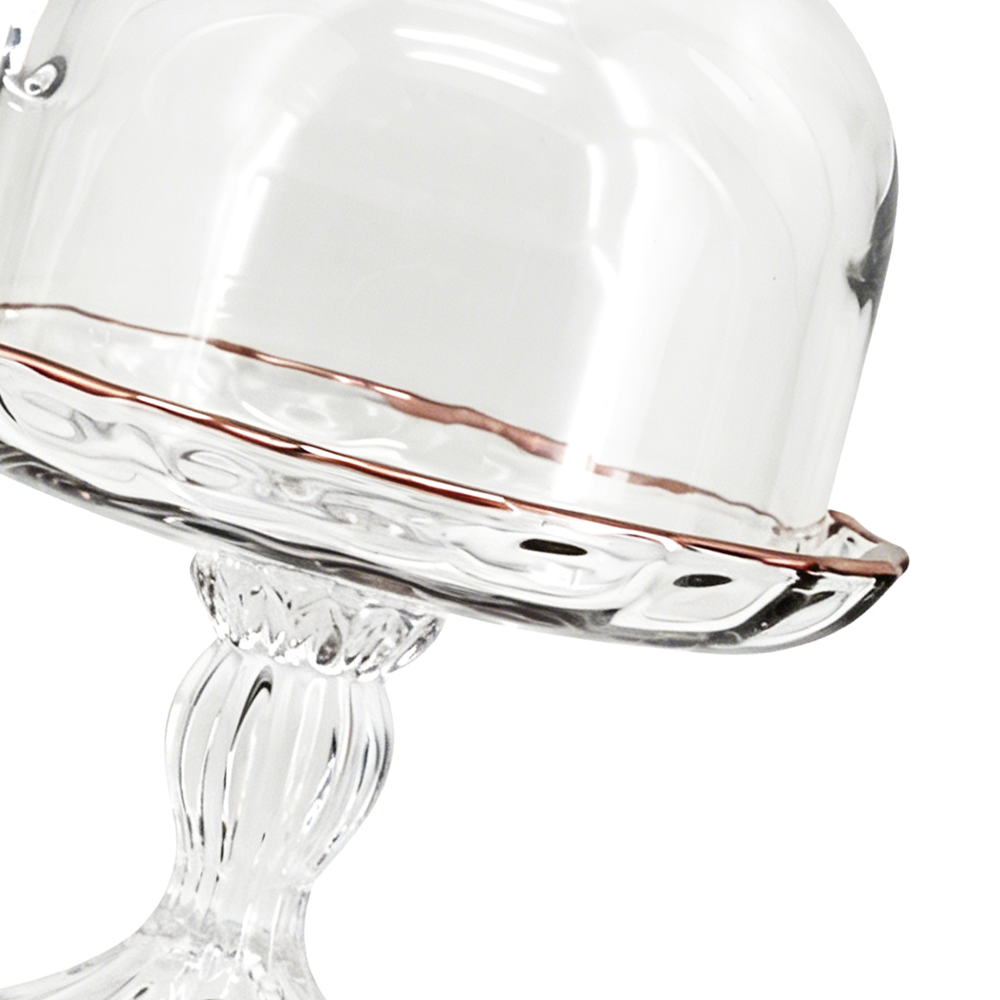 68073RG	 D5"H8" - GLASS CAKE CANDY PLATE WITH LID