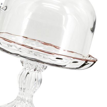 68073RG	 D5"H8" - GLASS CAKE CANDY PLATE WITH LID