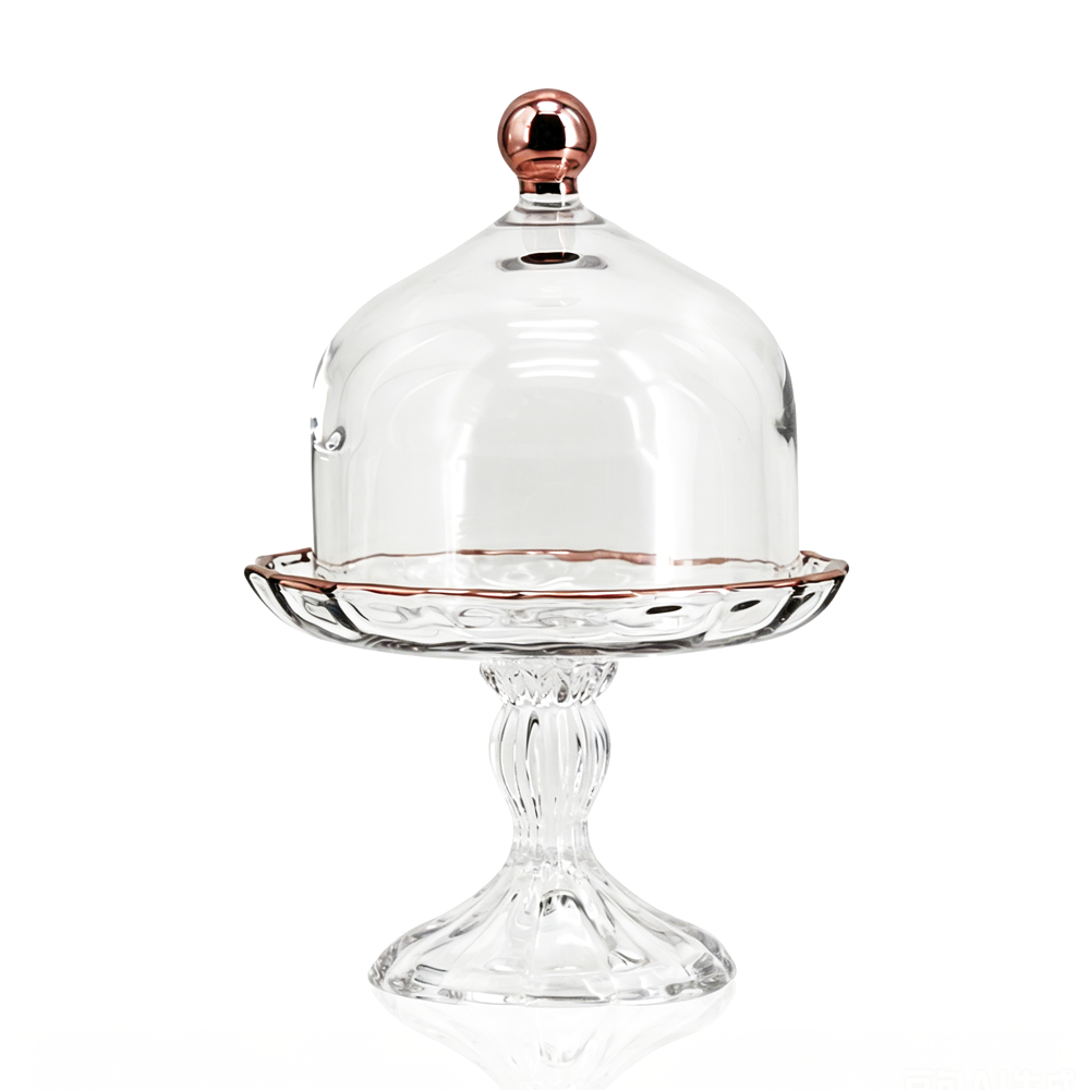 68073RG	 D5"H8" - GLASS CAKE CANDY PLATE WITH LID